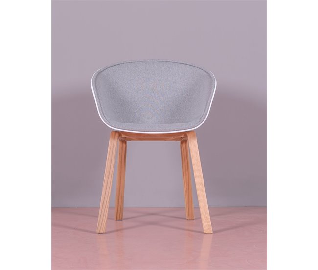 Silla Nórdica Tapizada en Algodón - Daxer Gris