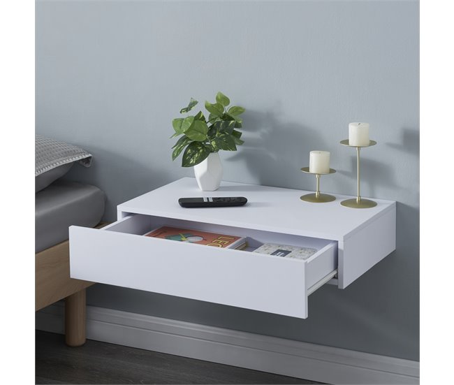 Estantería de pared Kärsämäki con cajón hasta 5 kg MDF 60 Blanco