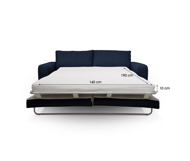 Sofá cama SWEET 3 plazas con apertura italiana Azul
