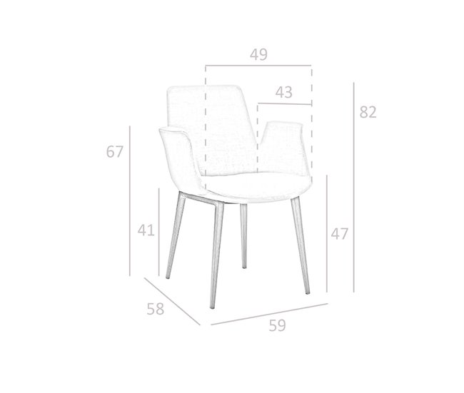 ANGEL CERDA Silla comedor tapizada tela Gris