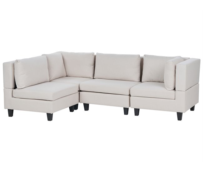 Beliani Sofá esquinero Poliéster UNSTAD Beige