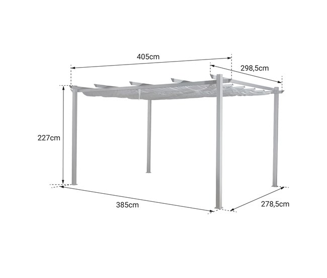 Pérgola autoportante CASSIS - estructura de aluminio 299x405 Beige