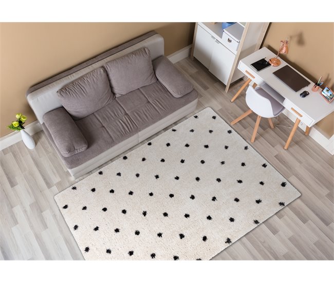 Alfombra FLUFFY 2370 shaggy puntos 180x270 Crema