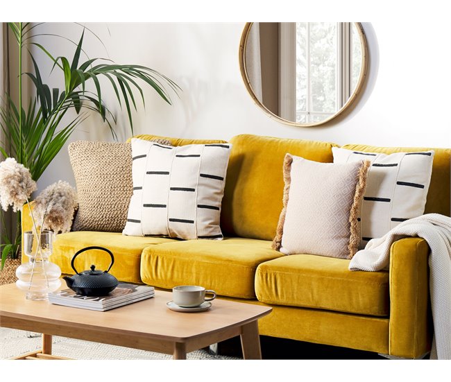 Beliani Cojín decorativo ABIES Beige