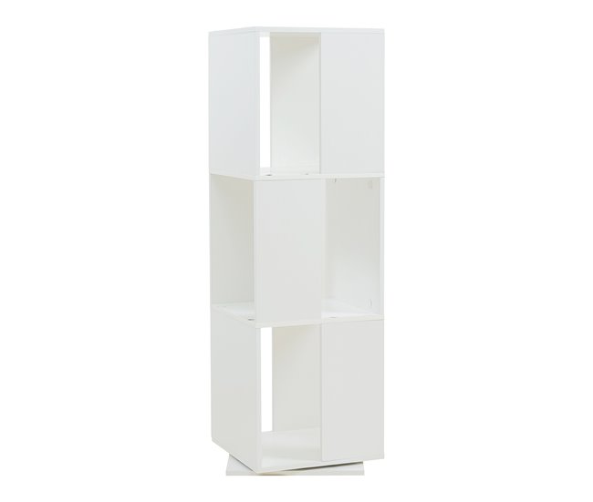 Estantería giratoria Fjelmarirg de 3 niveles MDF [en.casa] Blanco