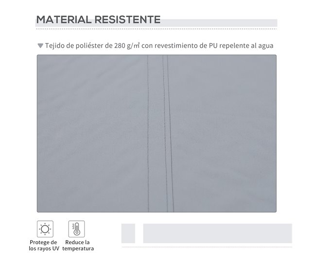 Toldo Manual Retráctil Aluminio, Metal, Poliéster Outsunny 295x245 Crudo