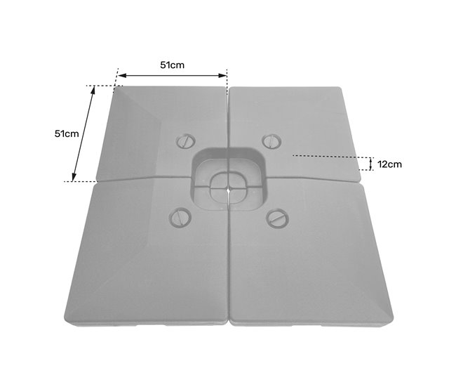 Baldosas cuadradas, paquete de 4 Negro