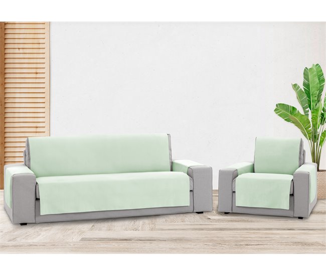 Protector Cubre Sofá Sillón Liso Royale 1 Plaza Verde