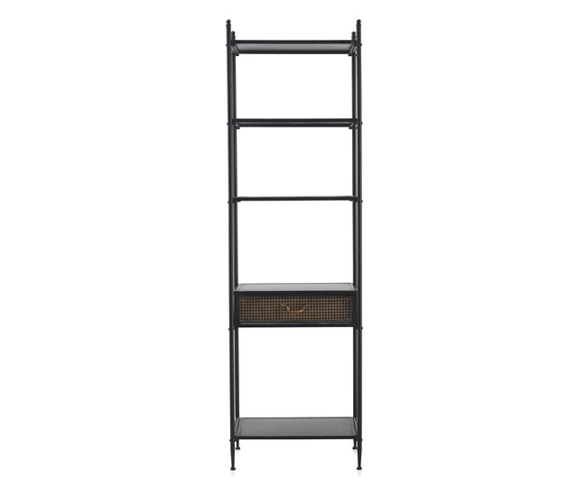 Estantería de 1 cajón con estructura de metal Negro