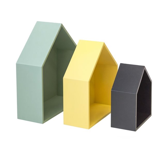 Estantes casita Set 3 Multicolor