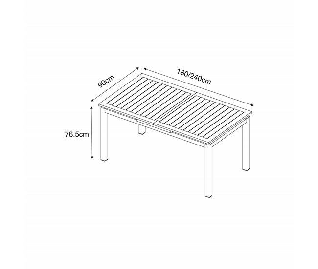 Mesa extensible de jardín ORION gris oscuro Gris Oscuro
