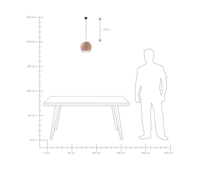 Beliani Lámpara colgante DRINO Natural