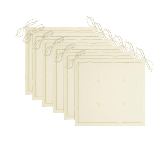 6 Sillas de jardín plegables de madera con cojines Antracita