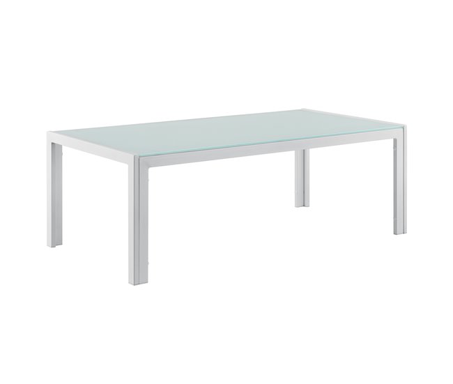 [casa.pro] set de muebles de jardín 2 x sillas sofá mesa Blanco