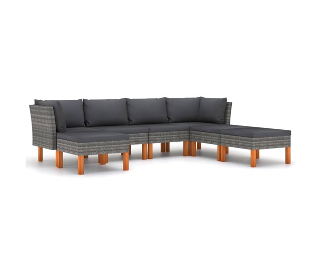 Set de muebles de jardín cojines Gris
