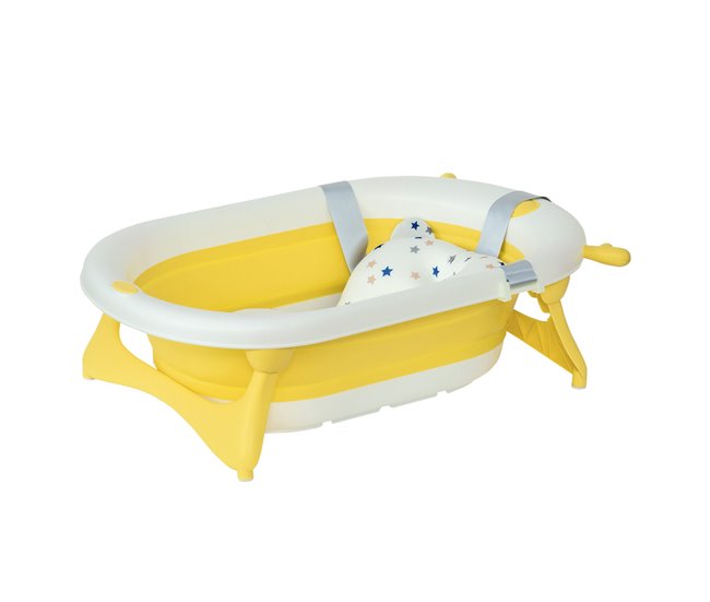 Bañera para Bebé Plegable PP, TPE HOMCOM Amarillo