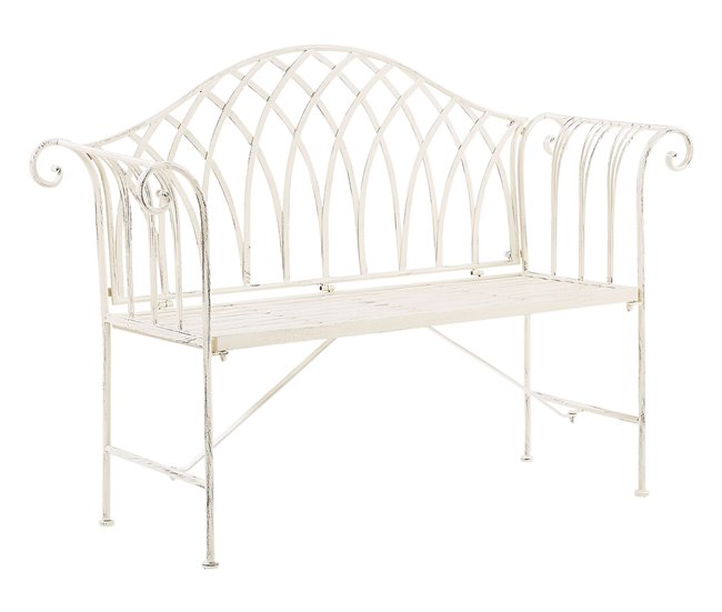 Beliani Banco Hierro MILAZZO 130x45 Blanco/ Beige