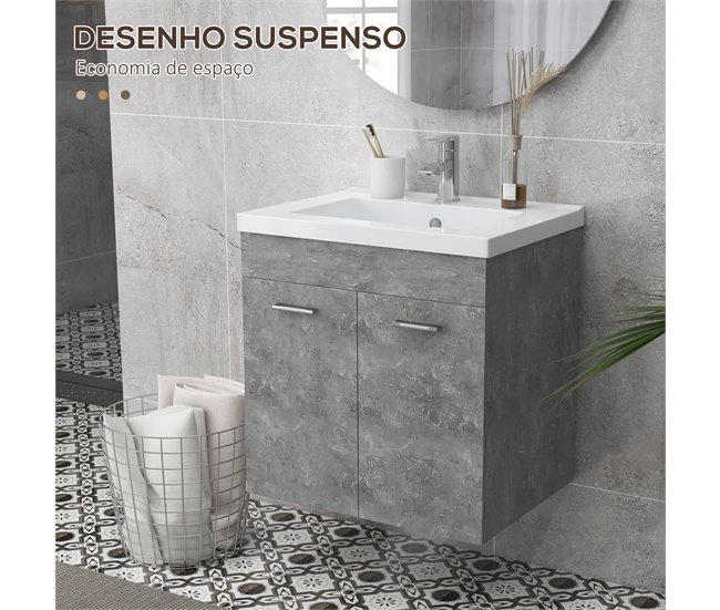 Mueble de Baño Melamina de Madera; Cerámica kleankin 60 Gris