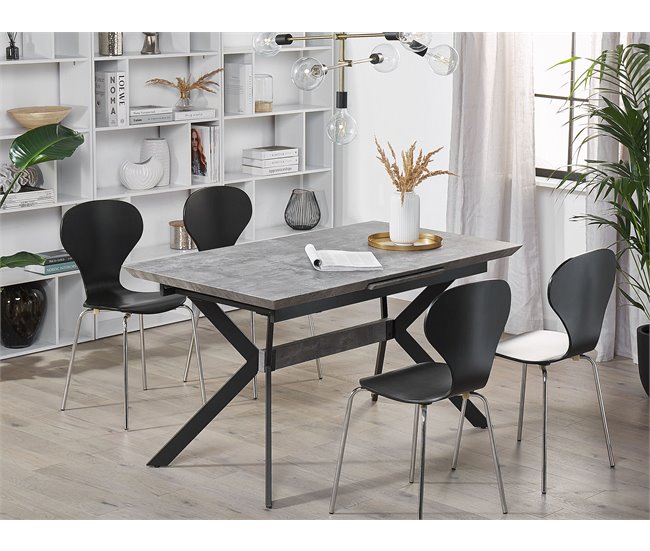 Beliani Mesa de centro AVOCA 80x140 Gris Claro