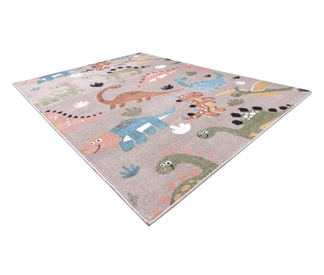 Alfombra FUN Dino para niños dinosaurios 240x330 Beige