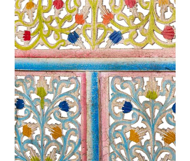 Biombo de madera artesanal Multicolor