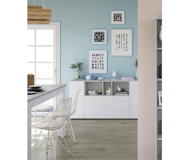 Aparador com efeito madeira 150 Blanco