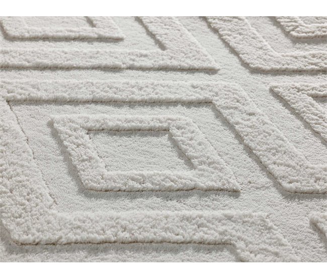 Alfombra lavable geométrica con relieve ESTILO - ATTICGO 160x230 Crema