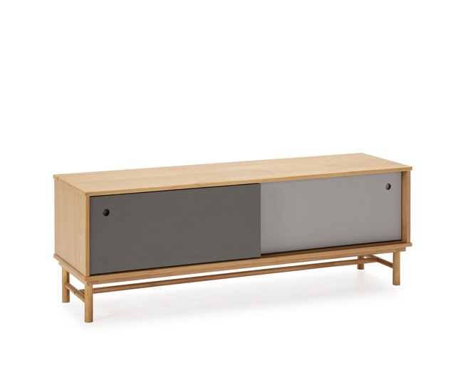 Mueble TV Magnus 2 Puertas correderas Color Gris Marron