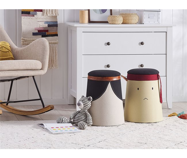 Beliani Puf para niños SAMURAI Beige
