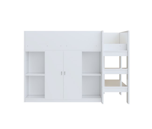 Cama alta para niños 95x205 Blanco