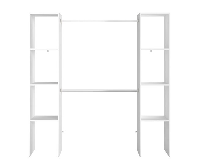 Vestidor Abierto Modular Custom 2 Modulos A Blanco