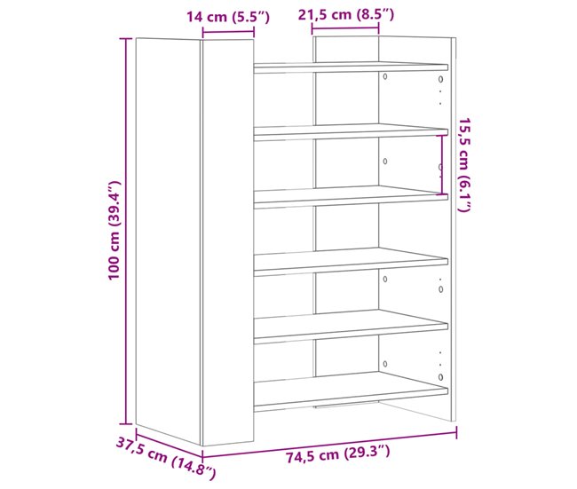 Armario Zapatero 74 Blanco