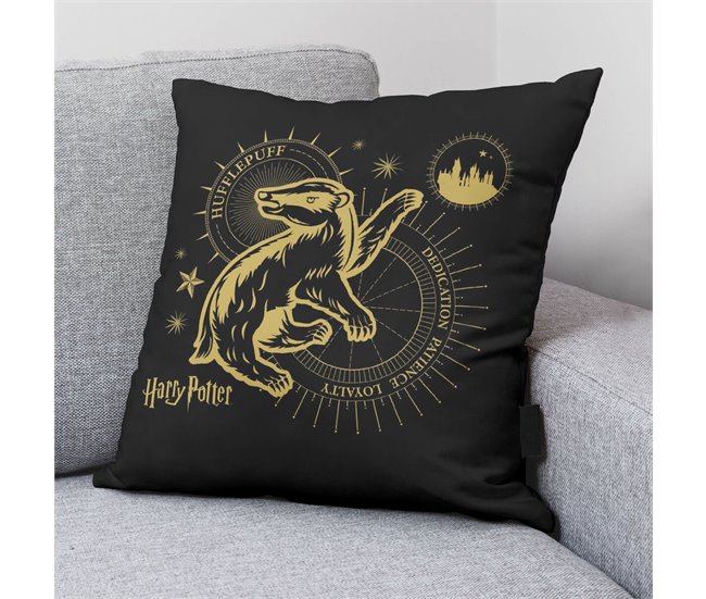 Funda de cojín Hufflepuff Negro