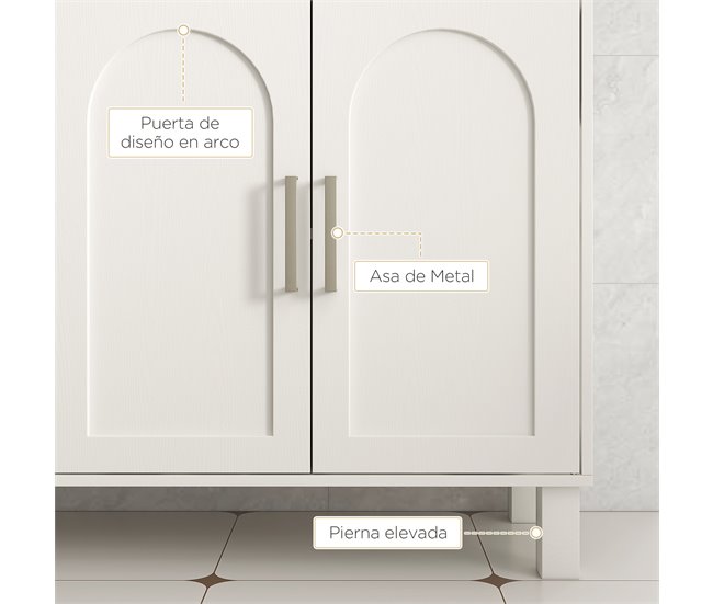 Mueble bajo Lavabo MDF, Melamina de Madera HOMCOM, hogar - baño Crudo