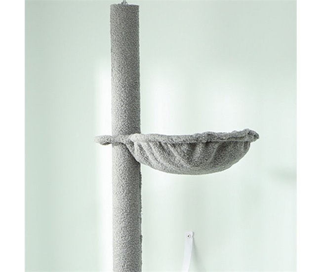 Árbol para Gatos Aglomerado de Madera, Terciopelo de Peluche Gris