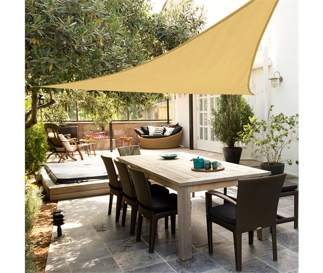Toldo triangular sombreo Aktive Garden color crema Crema