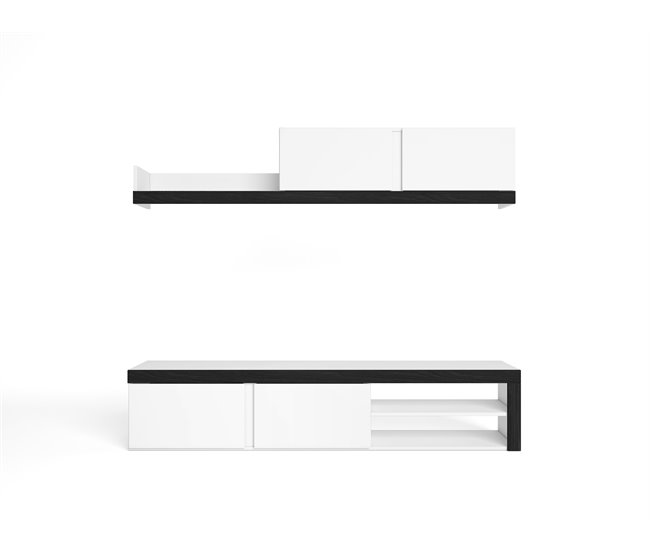 Mueble de Salón IDEM  - Módulos de Comedor - Mueble TV Salón - Conjunto de Muebles Blanco/ Beige