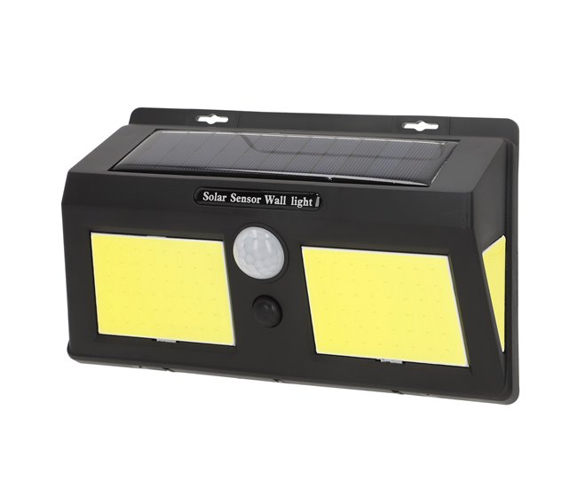 Aktive Set 6 apliques solares LED 500 lúmenes, sensor movimiento Negro