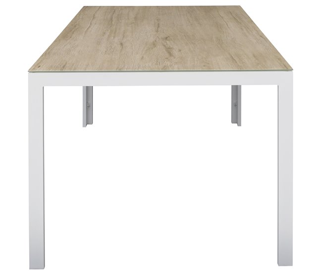 Set de jardín con mesa y 6 sillas ANZIO color gris Blanco