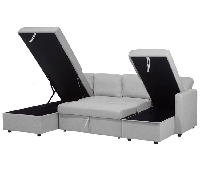 Beliani Sofá cama KARRABO Gris Claro