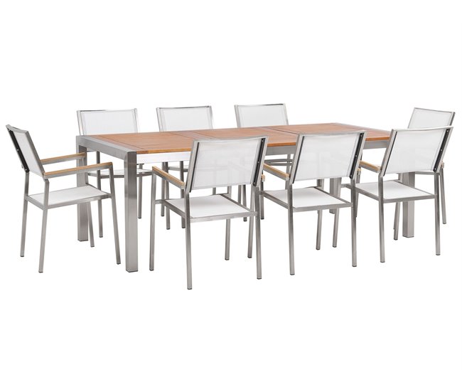 Beliani Conjunto de comedor GROSSETO Blanco