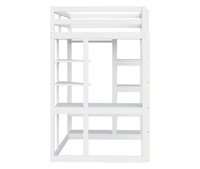 Cama alta para niños 98x205 Blanco