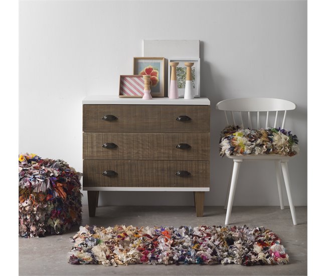 Alfombra de algodón y poliéster Natural