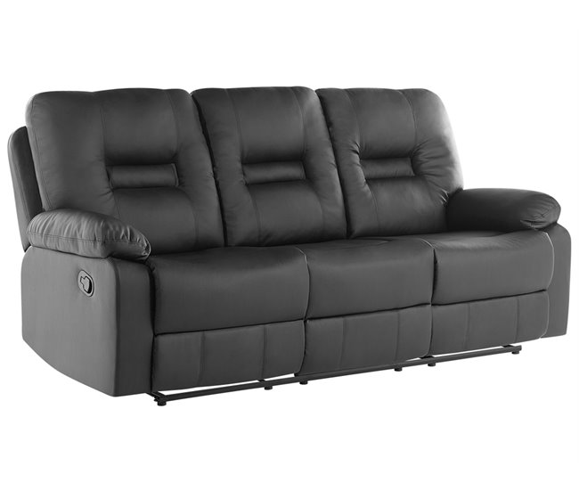 Beliani Sofá de 3 plazas Piel sintética BERGEN Marron