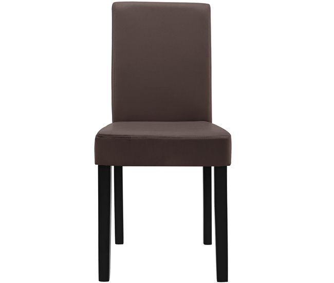 6 x sillas tapizadas de cuero sintético patas de madera Crema