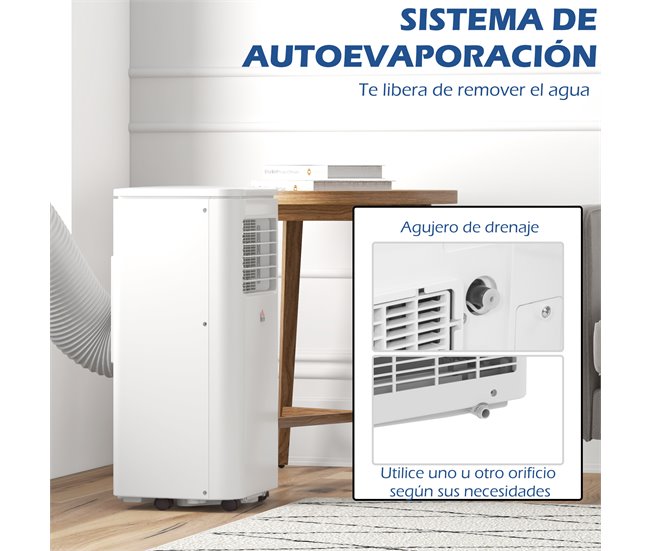 Aire Acondicionado Portátil ABS HOMCOM, hogar - climatización Blanco