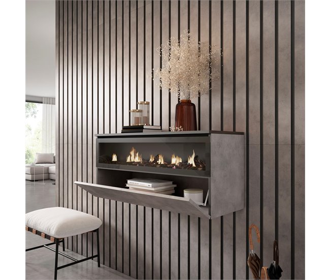 Chimenea eléctrica LED Cemento