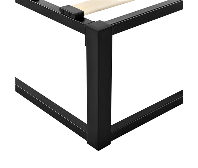 Cama Doble (Kreta) con listón de cama metal-acero 143x203 Negro