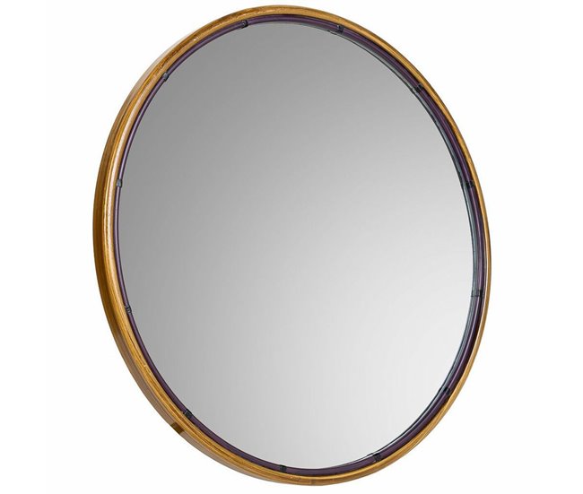 Conforama Espejo de pared Alexandra House Living Oro Vidrio Hierro 2 x 61 x 61 cm