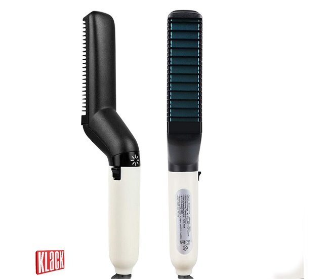 Cepillo plancha para pelo ó Barba Profesional KLACK® Blanco